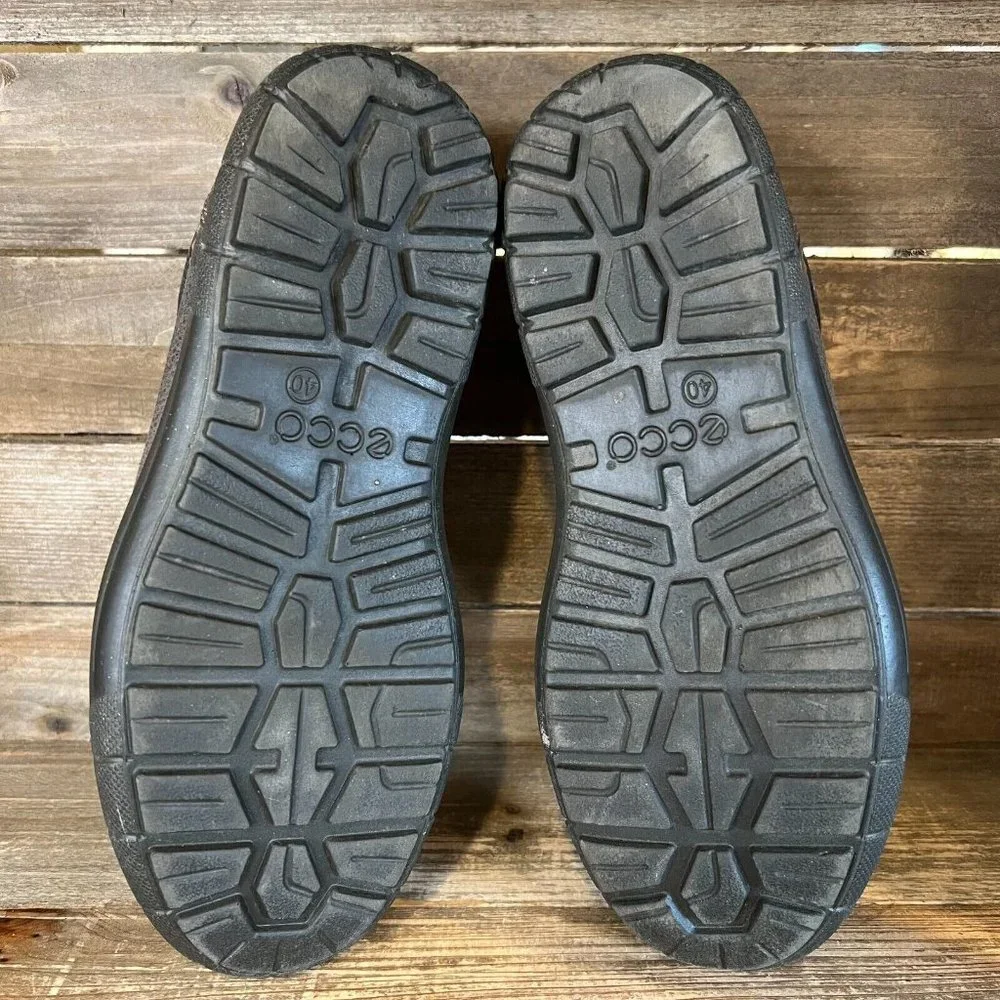 Womens Ecco Brown Pebbled Leather Low Comfort Shoes Sneakers Size EU 40 US 9-9.5 - Picture 5 of 6